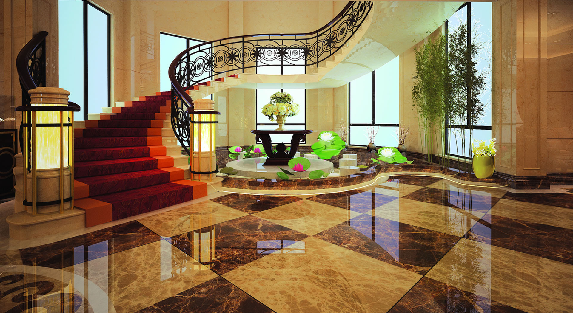 Polished Marble Floor