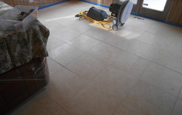 Lippage Removal on Limestone Floor