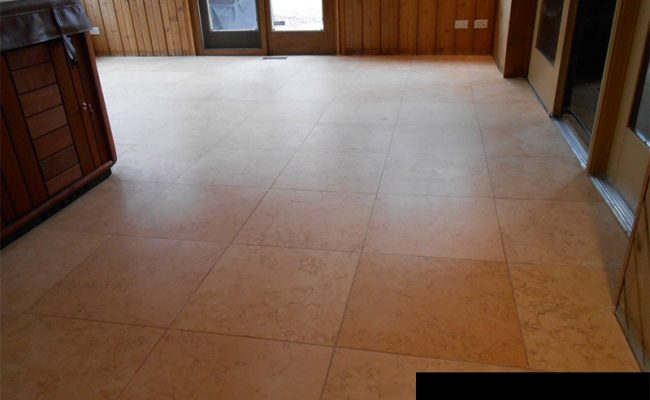 limestone floor after being flattened